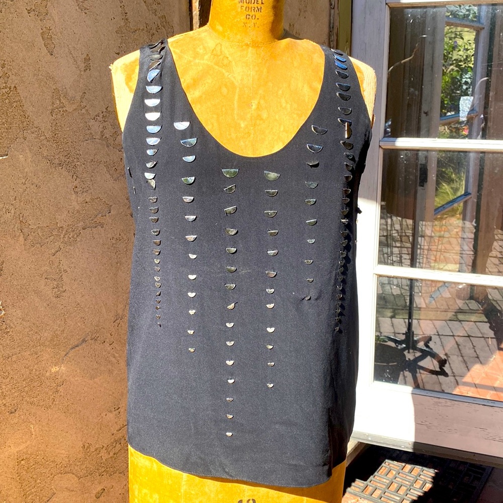 ALEXANDER WANG SILK BLOUSE w/ metal embellishments
